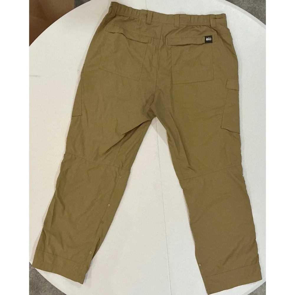 REI Co-op Cargo Pants Mens 36x30 Relaxed Fit Tan Nylon Hiking Gorpcore Outdoor